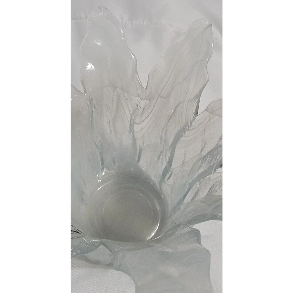 VTG ORIGINAL‎ MURANO HANDBLOWN GLASS FLOWER VASE/BOWL PLANTER WHITE - ITALY